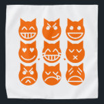 De 9 levens van de Emoji-kat Bandana<br><div class="desc">De negen levens van de Emoji Cats ~ Grinning,  Smirking,  glimlachen,  liefde,  tranen van vreugde,  zoenen,  pouten,  drogen en ongeduld. Wereldbol Trotters is gespecialiseerd in idiosyncratische beelden van rond het wereldbol. Hier vindt u unieke Wenskaarten,  Briefkaarten,  Posters,  Muismatten en meer.</div>