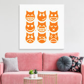 De 9 levens van de Emoji-kat Canvas Afdruk (Insitu (Woonkamer))