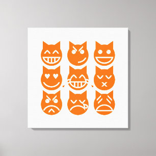 De 9 levens van de Emoji-kat Canvas Afdruk