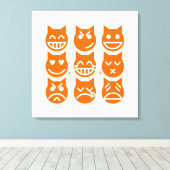 De 9 levens van de Emoji-kat Canvas Afdruk (Insitu (Houten vloer))