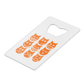 De 9 levens van de Emoji-kat Creditkaart Flessenopener (Achterkant Gekanteld)