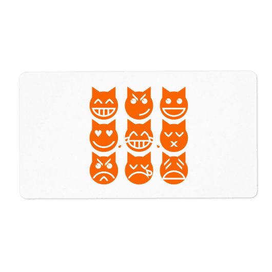 De 9 levens van de Emoji-kat Etiket (Voorkant)