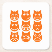 De 9 levens van de Emoji-kat Kartonnen Onderzetters (Voorkant)