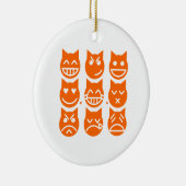 De 9 levens van de Emoji-kat Keramisch Ornament (Rechts)