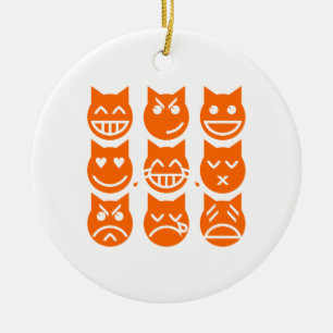 De 9 levens van de Emoji-kat Keramisch Ornament