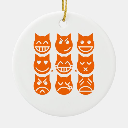 De 9 levens van de Emoji-kat Keramisch Ornament (Voorkant)