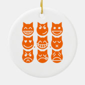 De 9 levens van de Emoji-kat Keramisch Ornament (Achterkant)