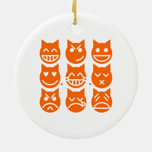 De 9 levens van de Emoji-kat Keramisch Ornament (Achterkant)