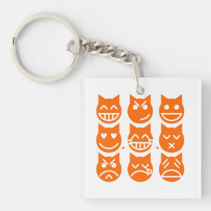 De 9 levens van de Emoji-kat Sleutelhanger