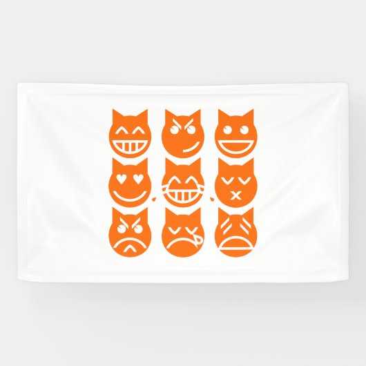 De 9 levens van de Emoji-kat Spandoek (Horizontaal)