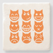 De 9 levens van de Emoji-kat Stenen Onderzetter (Voorkant)