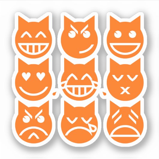 De 9 levens van de Emoji-kat Sticker (Voorkant)