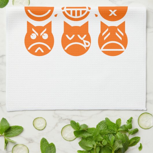 De 9 levens van de Emoji-kat Theedoek (Gevouwen)