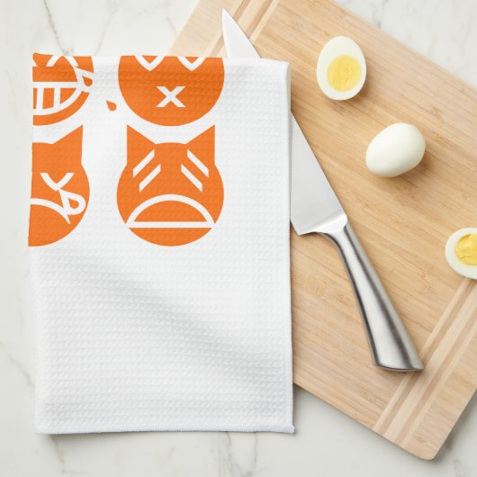 De 9 levens van de Emoji-kat Theedoek (Quarter Fold)