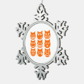 De 9 levens van de Emoji-kat Tin Sneeuwvlok Ornament (Rechts)