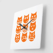 De 9 levens van de Emoji-kat Vierkante Klok (Hoek)