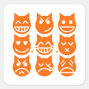 De 9 levens van de Emoji-kat Vierkante Sticker
