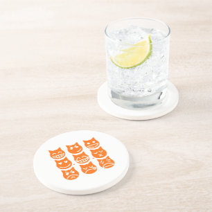 De 9 levens van de Emoji-kat Zandsteen Onderzetter