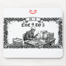 De 9 tot 5 Tarotkaart | Grappig Skelet Bedrijfslev