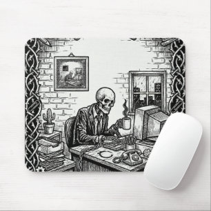 De 9 tot 5 Tarotkaart Grappig Skelet Bedrijfslev Muismat