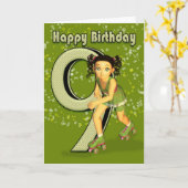 de 9de Kaart van de Verjaardag - het Schaatsen van (Gele Bloem)