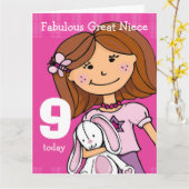 De 9e verjaardagskaart van het meisje van de grote kaart (Gele Bloem)