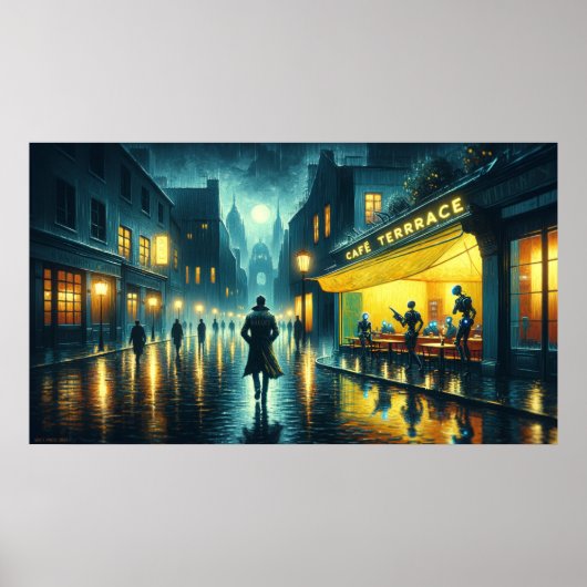 'De A.I. Art Runner' cyberpunk Poster (Voorkant)