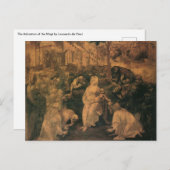 De aanbidding der wijzen van Leonardo da Vinci Briefkaart (Voorkant / Achterkant)