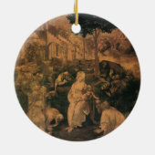 De aanbidding der wijzen van Leonardo da Vinci Keramisch Ornament (Achterkant)