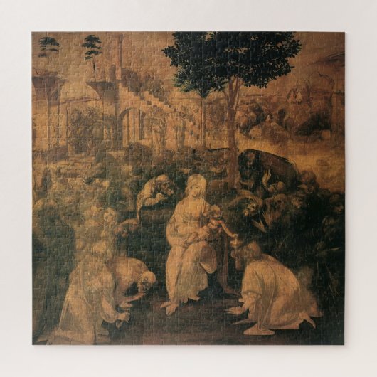 De aanbidding der wijzen van Leonardo da Vinci Legpuzzel (Verticaal)