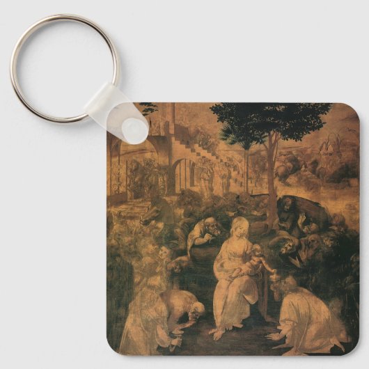De aanbidding der wijzen van Leonardo da Vinci Sleutelhanger (Voorkant)