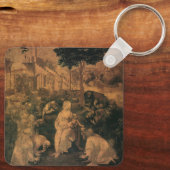 De aanbidding der wijzen van Leonardo da Vinci Sleutelhanger (Achterkant)