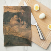 De aanbidding der wijzen van Leonardo da Vinci Theedoek (Quarter Fold)