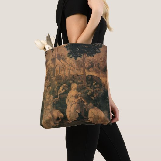 De aanbidding der wijzen van Leonardo da Vinci Tote Bag (Dichtbij)