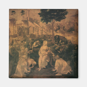 De Aanbidding door de Wijzen van Leonardo da Vinci Magneet