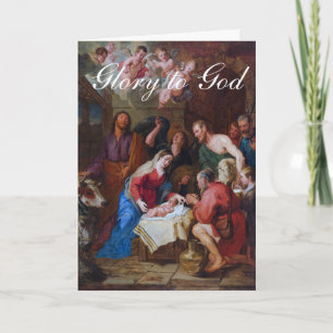 De Aanbidding van de Herders Kerstgroeten Feestdagen Kaart