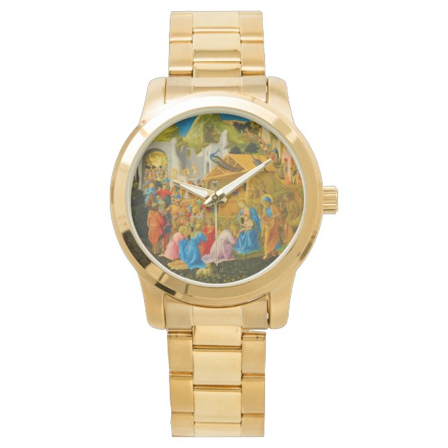 De aanbidding van de Magi Nativity Watch Horloge (Voorkant)
