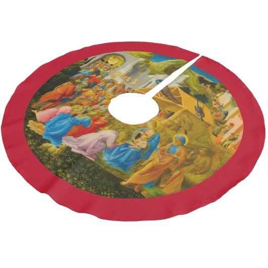 De aanbidding van de Magi Tree Rok Kerstboom Rok (Gekanteld)