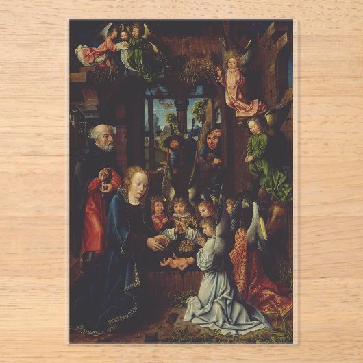 De aanbidding van het Christuskind Acryl Uitnodigingen (Voorkant)