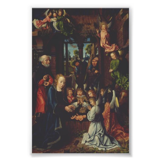 De aanbidding van het Christuskind Foto Afdruk (Voorkant)