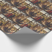 De aanbidding van het kind met heiligen en donateu cadeaupapier (Hoek)