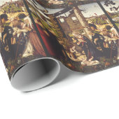 De aanbidding van het kind met heiligen en donateu cadeaupapier (Rol Hoek)