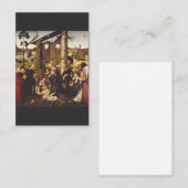 De aanbidding van het kind met heiligen en donateu visitekaartje (Voorkant / Achterkant)