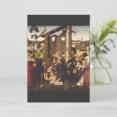 De aanbidding van het kind met heiligen en schenke bedankkaart (Staand voorkant)