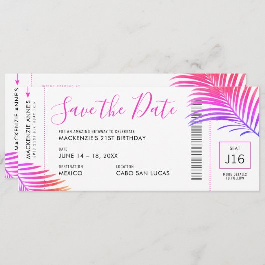 De Aanboden Pass van de bestemming van de geboorte (Voorkant / Achterkant)