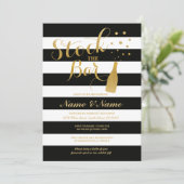 De aandelen van de balie van de Partij Stripe Gold Kaart (Staand voorkant)