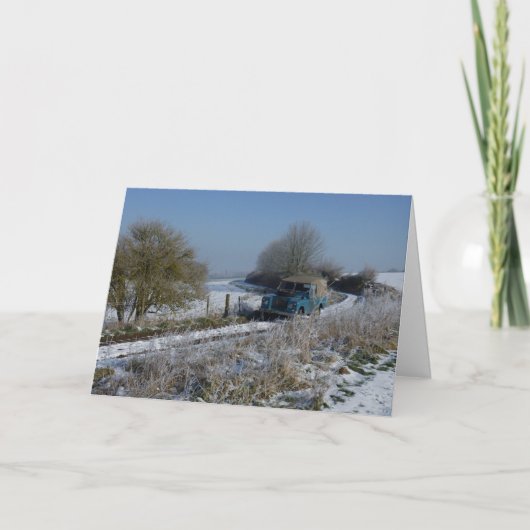 De Aandrijving van de winter Feestdagen Kaart (Voorkant)