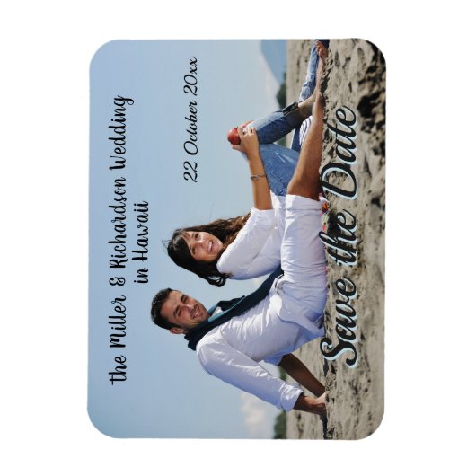 De aangepaste datumfoto opslaan magneet (Verticaal)