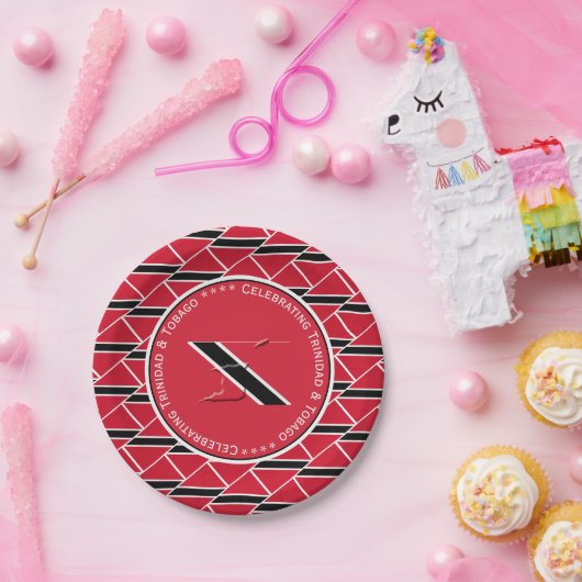 De aangepaste foto TRINIDAD & TOBAGO FLAG vieren Papieren Bordje (Feest)