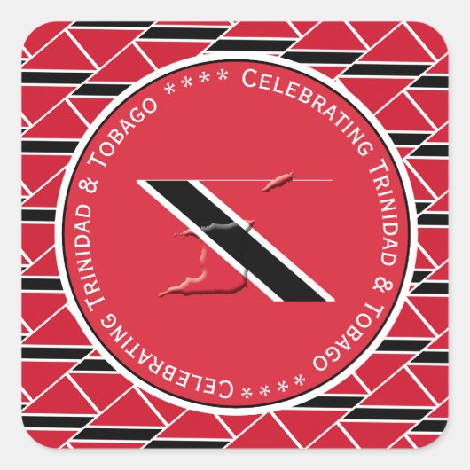 De aangepaste foto TRINIDAD & TOBAGO FLAG vieren Vierkante Sticker (Voorkant)